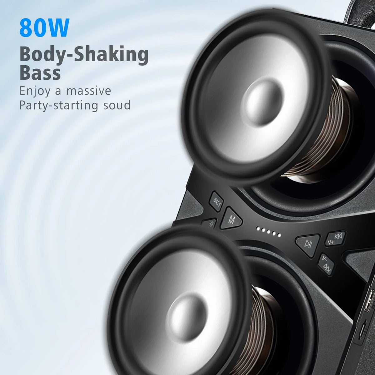 YIER Wireless TWS Portable Bluetooth Speaker with Lights