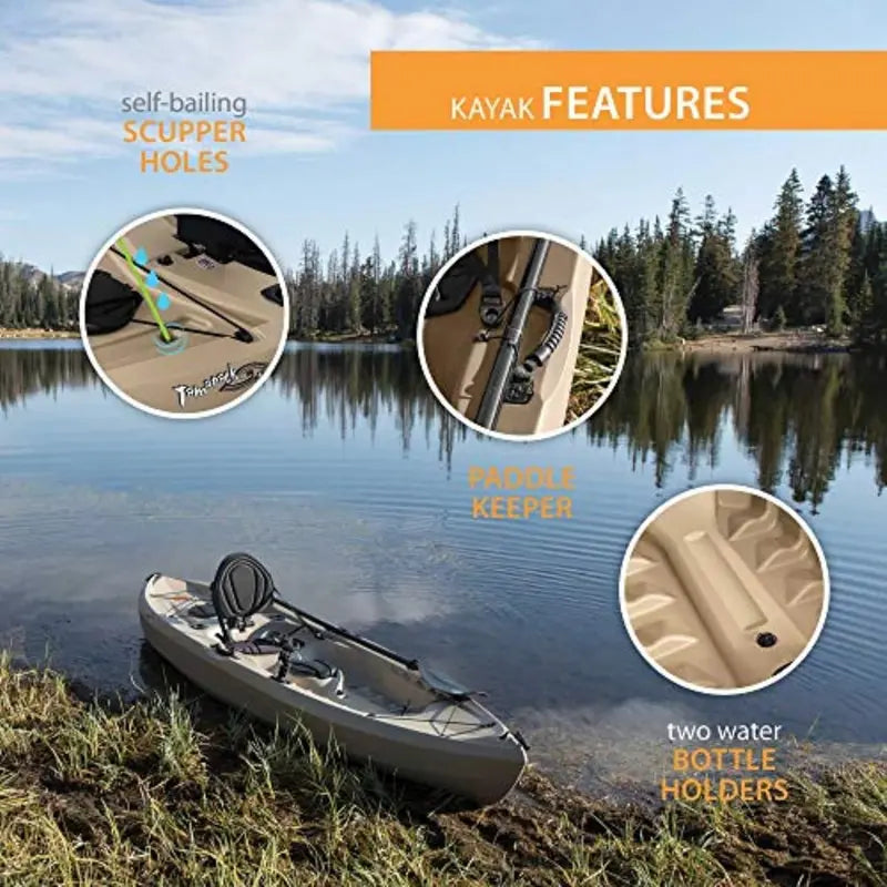 Lifetime Tamarack Angler 100 Fishing Kayak – Stable, Lightweight Recreational Kayak for Anglers