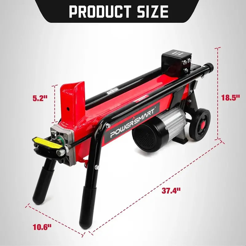 PowerSmart 7-Ton Electric Log Splitter – Horizontal Full-Beam Design with 3,500 RPM Motor, 15-Amp Motor, and Reinforced Steel Wedge