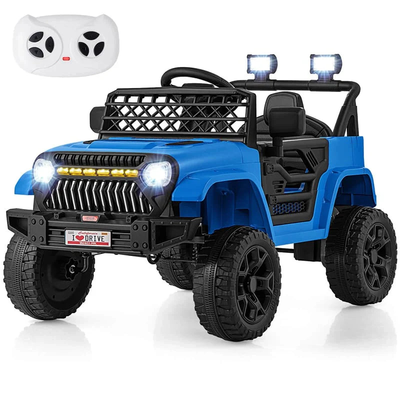 12V Kids Ride On Truck Car, Battery Powered Electric Vehicle with Parental Remote, LED Lights & Music Player for Boys & Girls Aged 3+