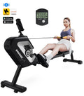 Pooboo Magnetic Rowing Machines Rower Foldable with 8 Level Resistance Indoor Rower Machines with Digital Monitor & Transport Wheels Max Weight up to 350 lb