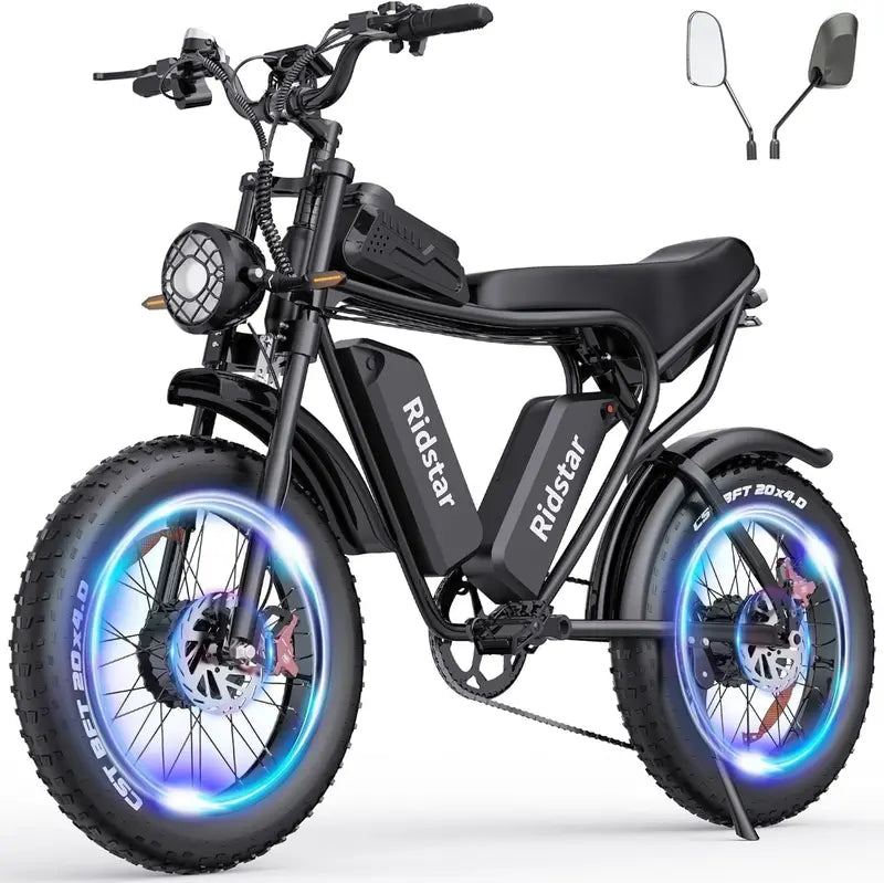 Q20 All-Terrain Fat Tire E-Bike – 2000W, 52V, 30–180 Mile Range for Adults
