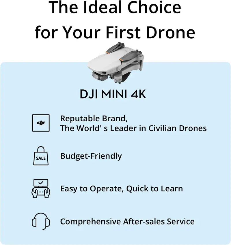 DJI Mini 4K Drone – Ultra-Compact 4K UHD Camera Drone Under 249g with 3-Axis Gimbal & 31-Min Flight