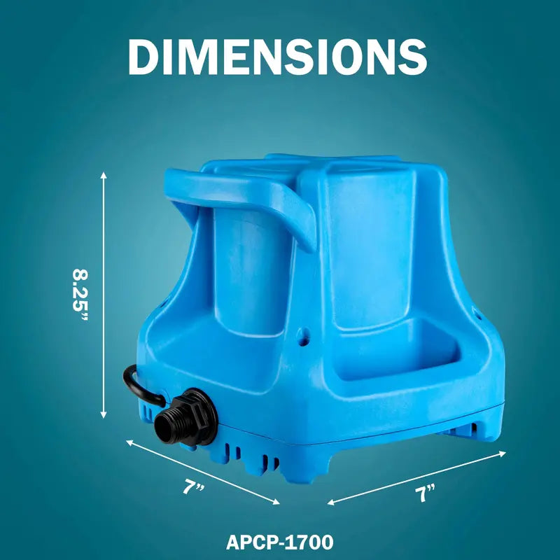 Little Giant 1745 GPH Automatic Pool Cover Pump – Submersible Safety Drain Pump