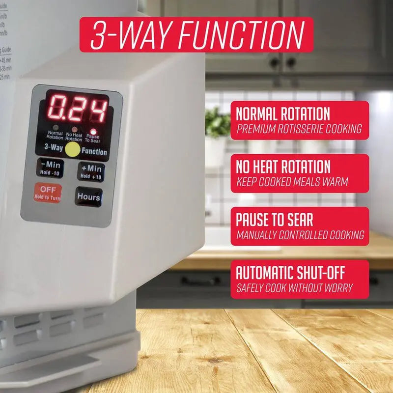 Digital Platinum Showtime Countertop Rotisserie Oven – ST5000PLAT with Precise Temperature Control and Even Cooking