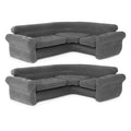 Intex Inflatable L-Shaped Corner Sofa – Gray 2-Pack with Cup Holders