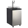 Dual-Tap Stainless Steel Beer Kegerator: Full-Size Draft Dispenser with CO2 Tank & Adjustable Temp (32°F–50°F)