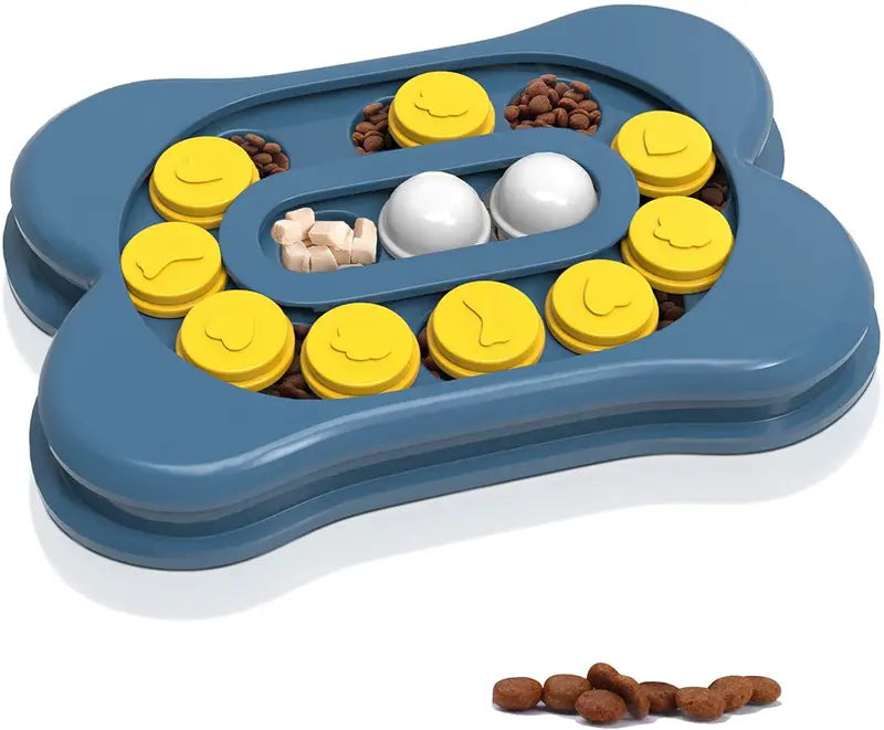 Gewiwss Dog Puzzle ToysDifficulty-Level Adjustable , Interactive Dog Toys for IQ Training and Mental Enrichment, Bone Shape Dog Enrichment Toy Gifts