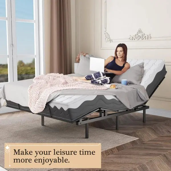 Smart Adjustable Base – Full-Size Bed Frame with Quiet Dual Motors, Zero-G Mode & Custom Presets