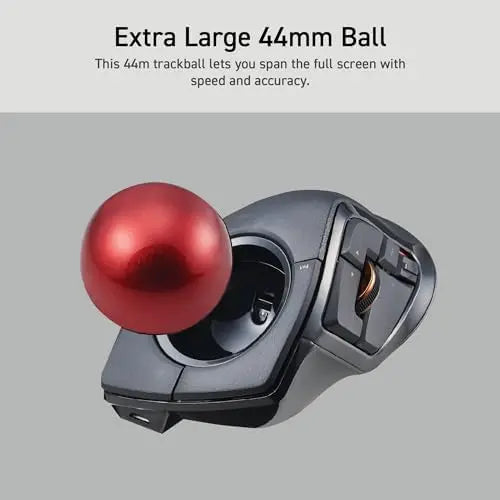 ELECOM DEFT PRO Trackball Mouse – Wired/Wireless/Bluetooth, Ergonomic 8-Button, Red Ball, Windows 11/MacOS