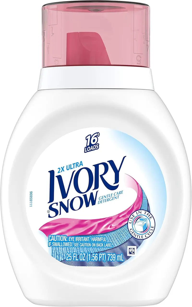 Ivory Snow Ultra Liquid Detergent, 25 oz, 16 Loads, Gentle for Delicates