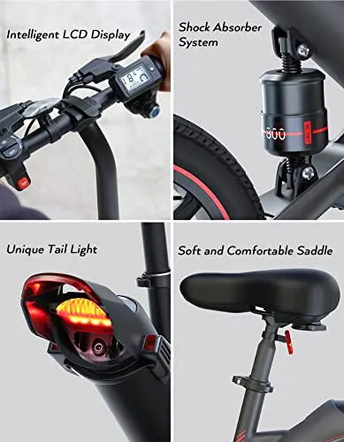 Sailnovo 14-Inch Folding Electric Bike – Lightweight E-Bike for Teens and Adults with Built-in Battery
