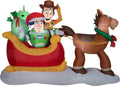 Disney Toy Story Inflatable Yard Scene – Sleigh-Themed Holiday Decoration with LED Lights