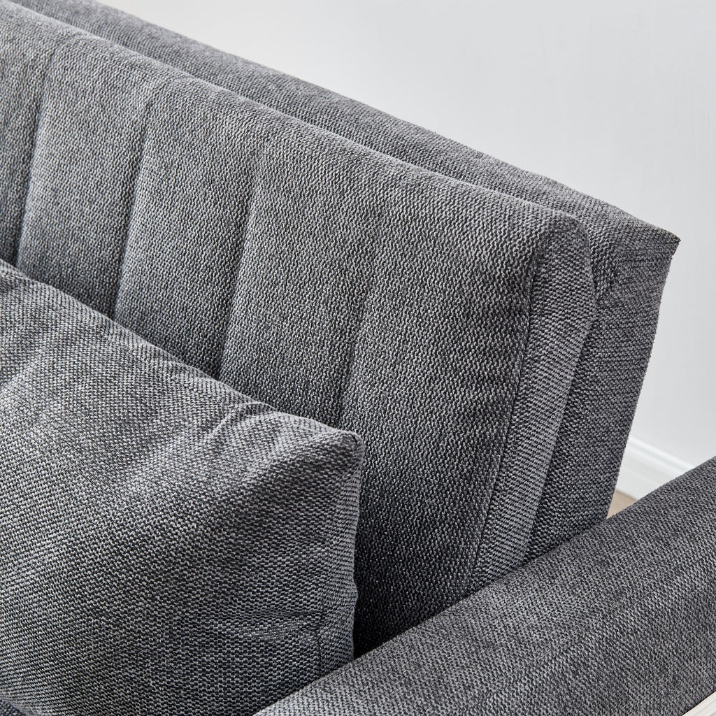 Noodeniya 54" Twins Pull Out Sofa Bed, Modern Convertible Sleeper Couch, Fabric Loveseat for Small Place, Light Gray