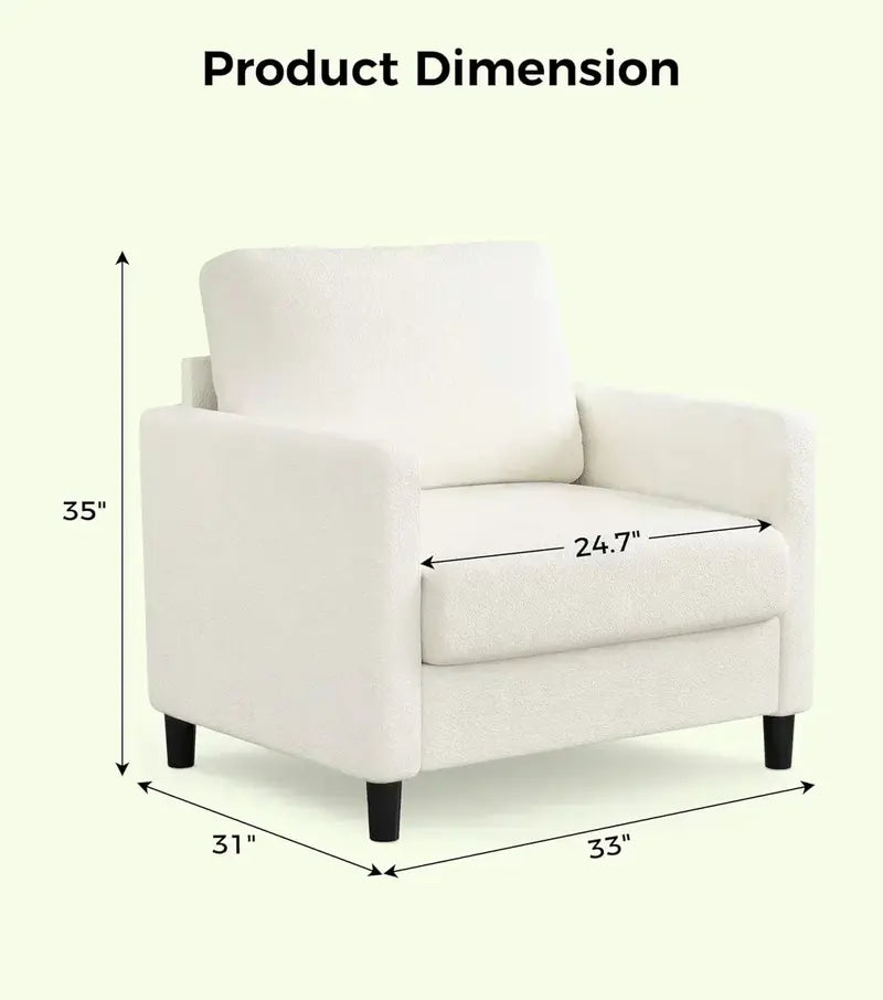 Loveseat Sofa – 51-Inch Corduroy Love Seat with Effortless Tool-Free Assembly & Plush Comfort