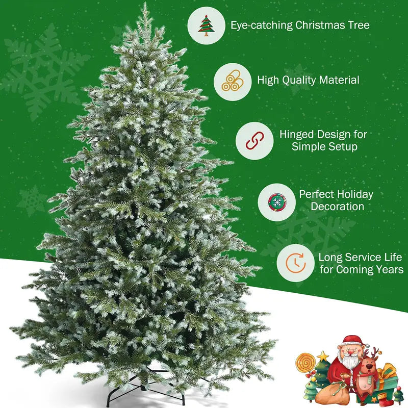 Realistic 7-Foot Unlit Hinged Artificial Spruce Christmas Tree