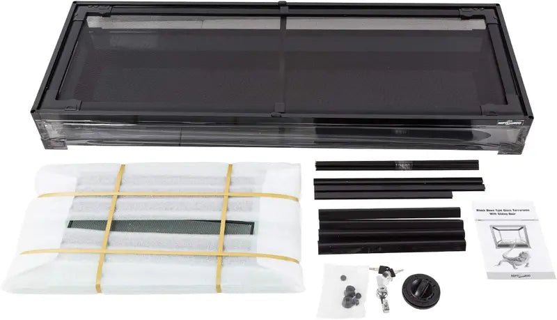 REPTI ZOO 67-Gallon Sliding-Glass Reptile Terrarium – 48″ x 18″ x 18″