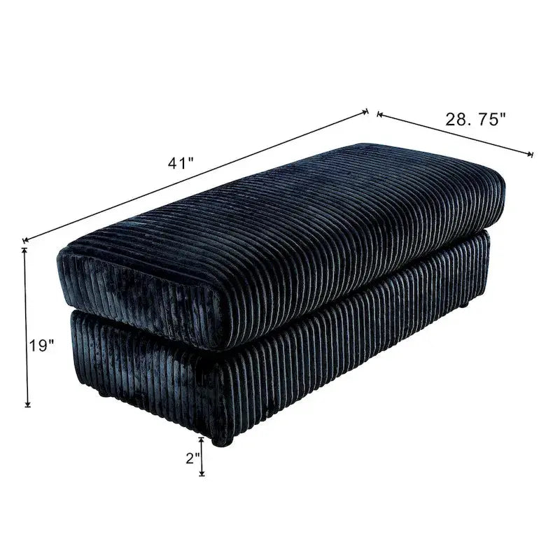 Oversized Corduroy L-Shaped Modular Sectional Sofa – Customizable 6-Piece Configuration