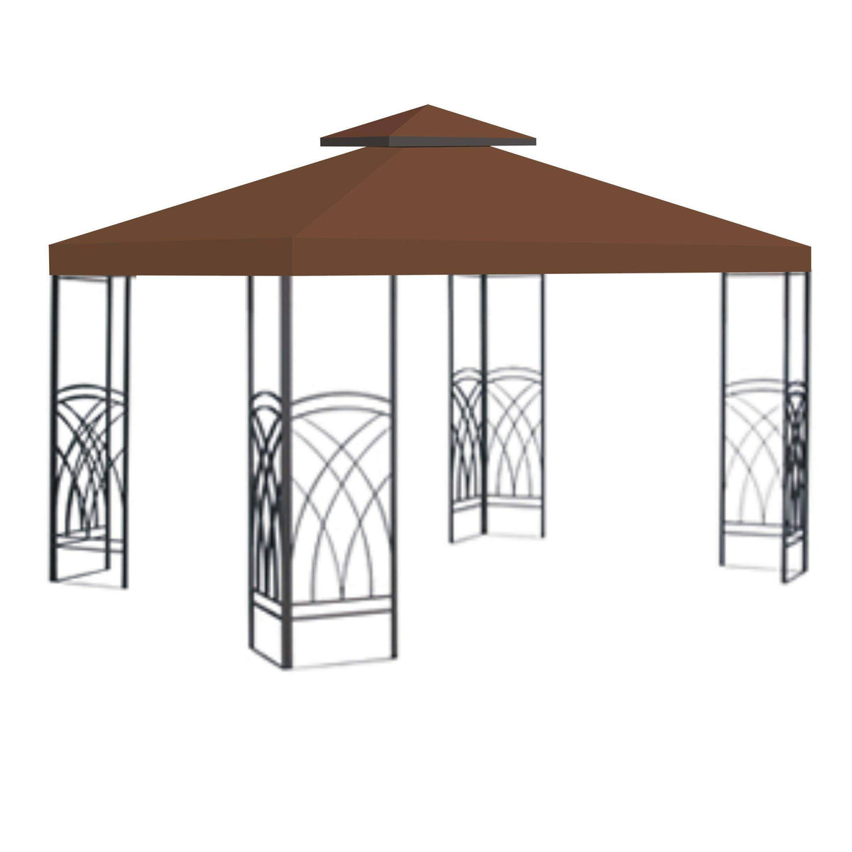 BenefitUSA Brown Double Tier Replacement 10'X10'Gazebo Canopy Top Patio Pavilion Cover Sunshade Plyester