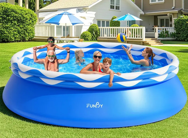 Double-Ring Above-Ground Inflatable Pool – Quick-Setup, Heavy-Duty Outdoor Swimming Pool