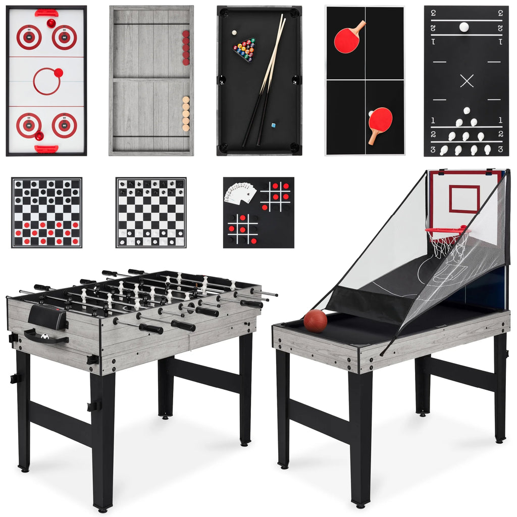 Best Choice Products 13 - in - 1 Combo Game Table Set W/ Ping Pong, Foosball, Basketball, Hockey, Archery - Natural