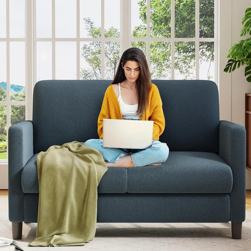 Loveseat Sofa – 51-Inch Corduroy Love Seat with Effortless Tool-Free Assembly & Plush Comfort