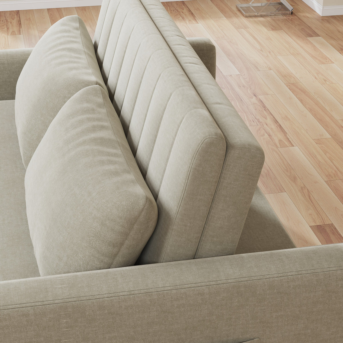 Noodeniya 54" Twins Pull Out Sofa Bed, Modern Convertible Sleeper Couch, Fabric Loveseat for Small Place, Light Gray