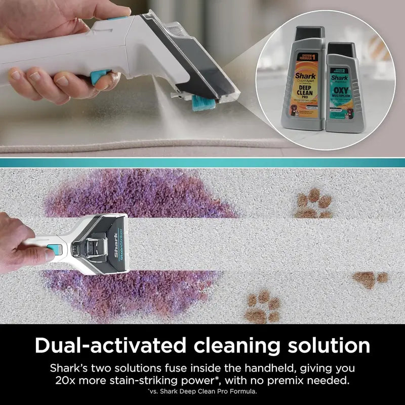 Shark CarpetXpert EX201 Upright Cleaner with StainStriker, Ideal for Pets & Deep Cleaning, Cyan