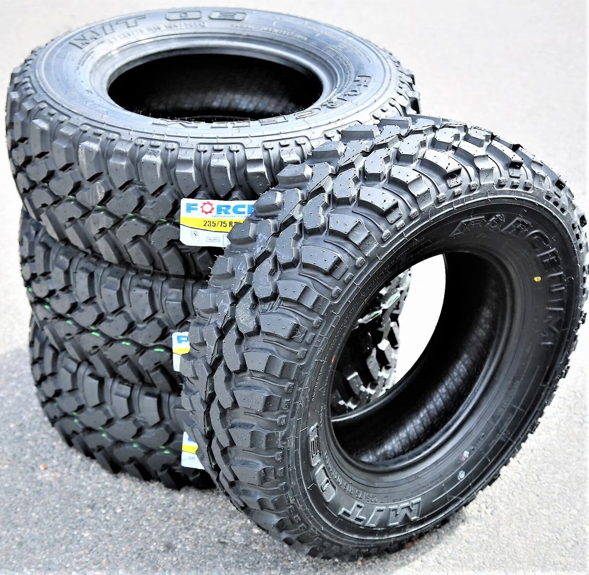 Set of 4 Forceum M/T 08 235/75R15 104/101Q C 6 Ply Mud Light Truck Tires