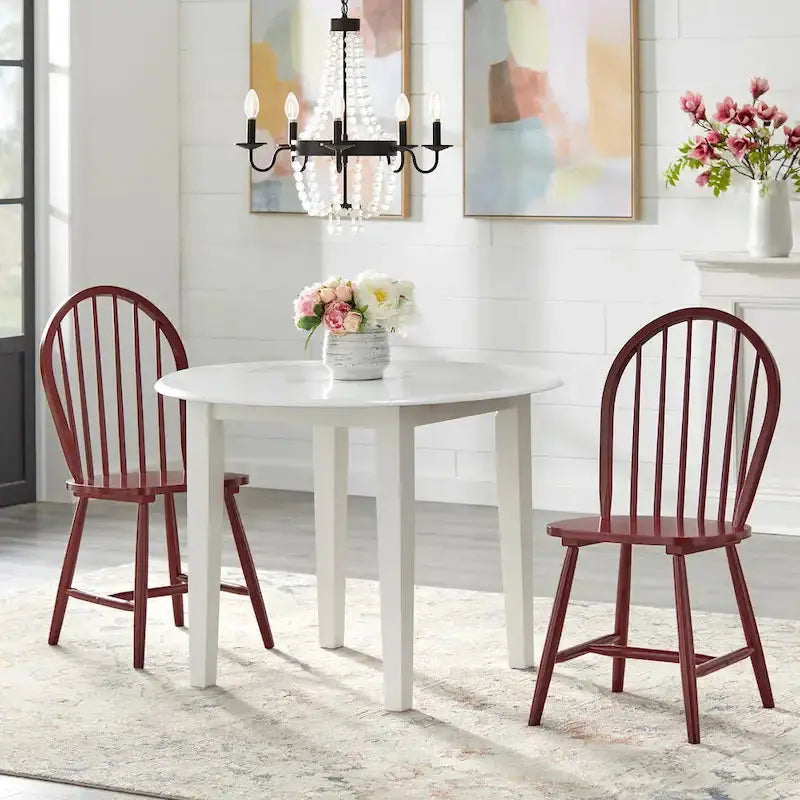 Simple Living Rollo Drop-Leaf Dining Set – Solid Wood 3-Piece Expandable Table and Chairs