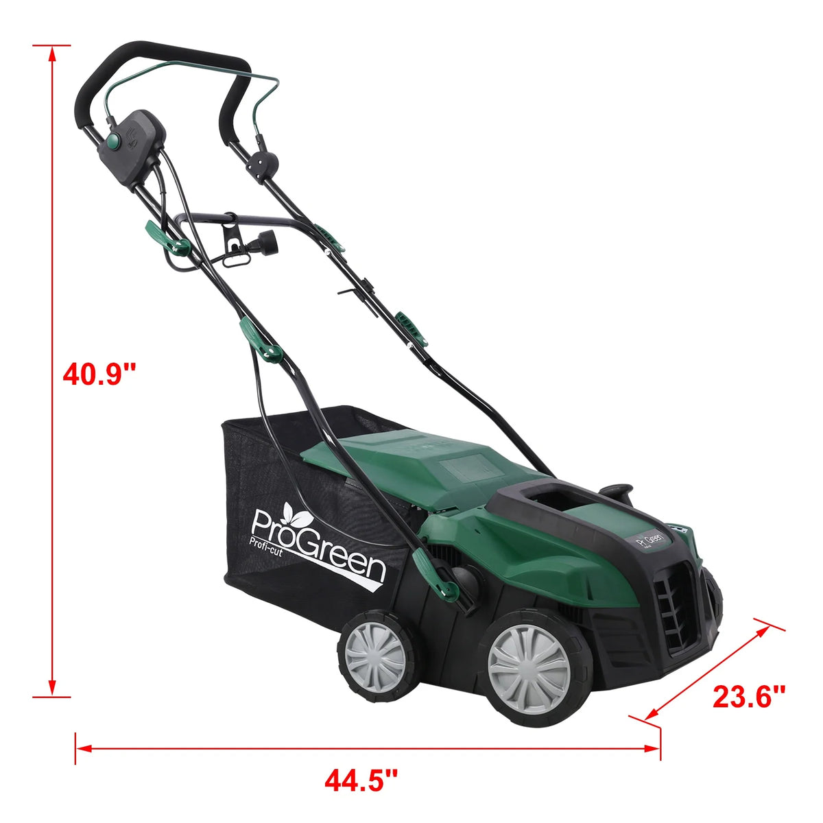 16 in Garden Scarifier, Segmart 15amp Electric Powered Walk - Behind Lawn Dethatcher with 58QT Large Collection Bag, 2 - in - 1 Walk - Behind Lawn Scarifier for Healthier, Lush Green Lawn
