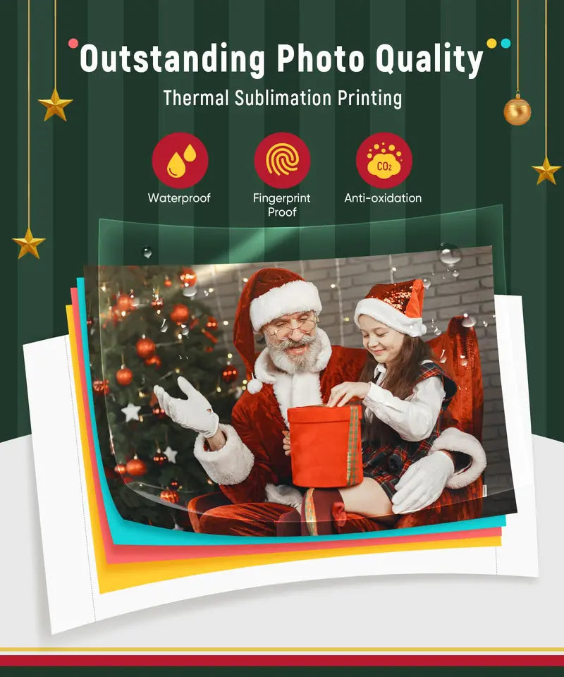 Liene 4×6 Wireless Photo Printer – Thermal Dye-Sublimation, 100-Sheet Bundle, iPhone & Android Compatible