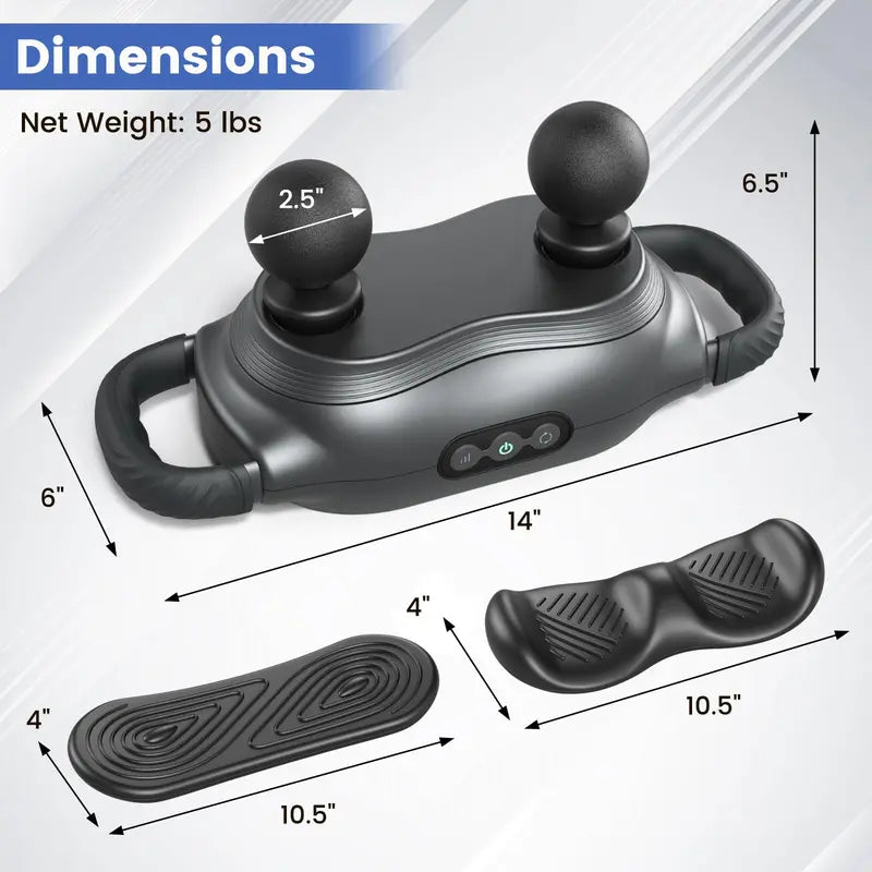 Cordless Deep-Tissue Massage Gun — Three Interchangeable Heads for Targeted Relief