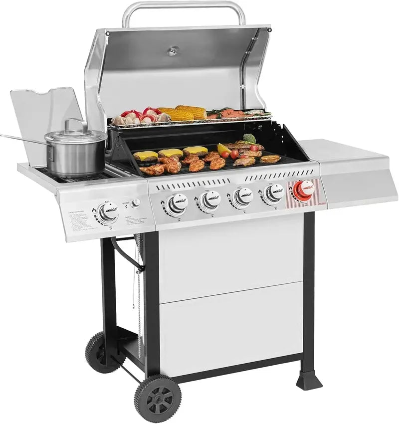 Royal Gourmet GA5401T 5-Burner Propane Gas Grill – Sear Station, Side Burner & Stainless Steel Construction