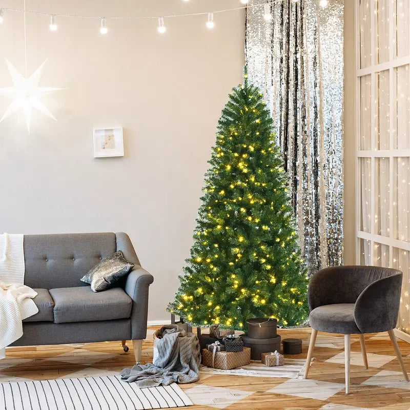 Remote-Controlled Hinged Artificial Christmas Tree for Residential or Commercial Spaces