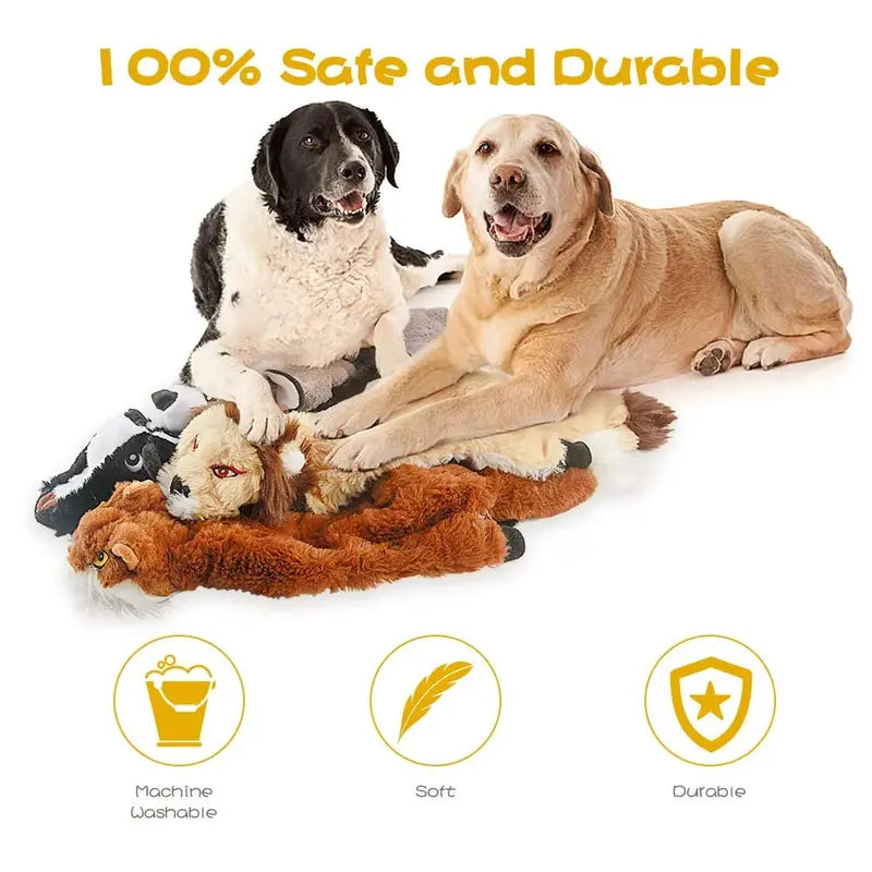 Plush Paws No-Stuffing Squeaky Dog Toy Set – 5 Pack, Durable & Safe for All Breeds