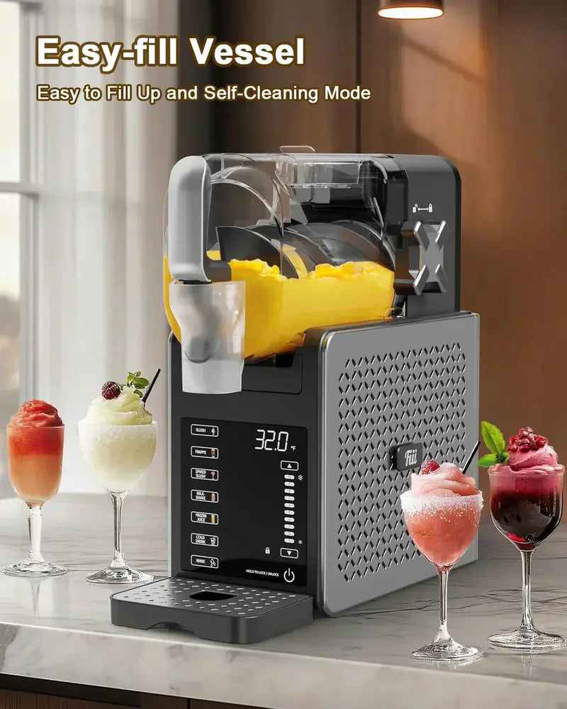 Fiii 92-Ounce Slushie Maker – 6 Preset Programs, LED Display & Quiet Home Frozen Drink Preparation