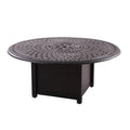 Round Propane Fire Pit Chat Table – Outdoor Coffee Table with 360° Flame Visibility