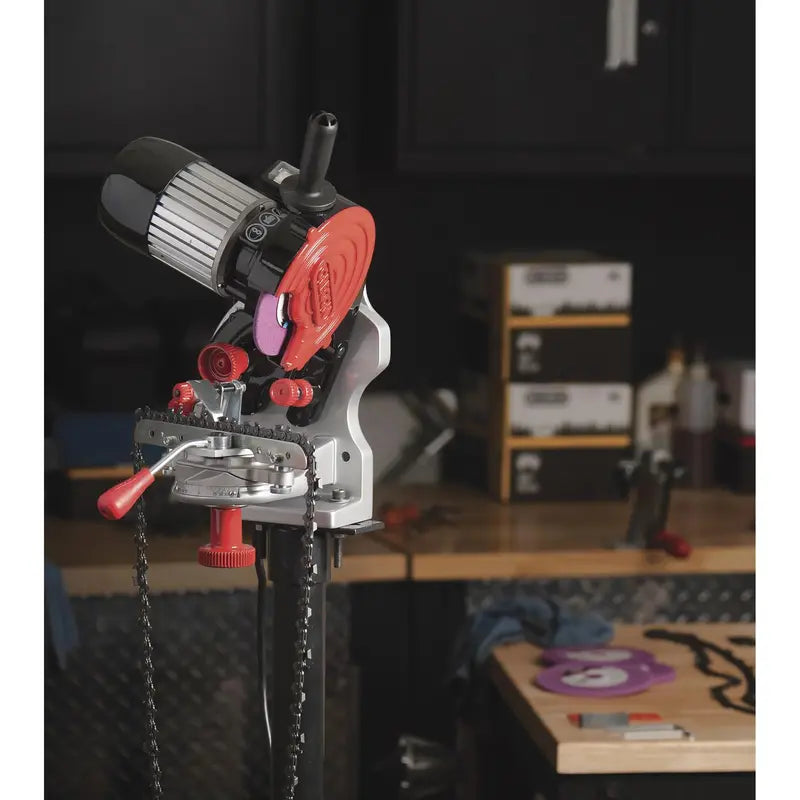 Oregon Professional 120V Bench Grinder for Chainsaw Chains, Universal Sharpener, Wall/Bench Mount
