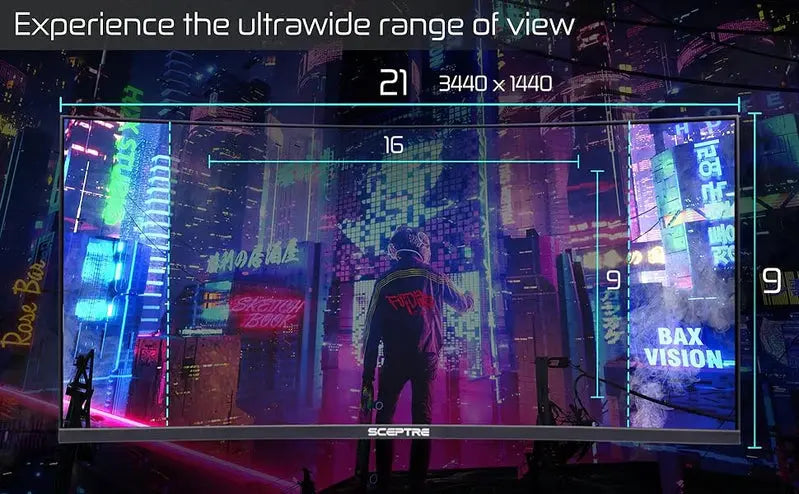 Sceptre 34-Inch Curved Ultrawide Monitor – 165Hz WQHD Gaming Display