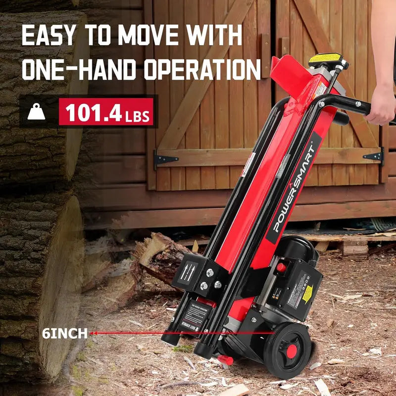 PowerSmart 7-Ton Electric Log Splitter – Horizontal Full-Beam Design with 3,500 RPM Motor, 15-Amp Motor, and Reinforced Steel Wedge