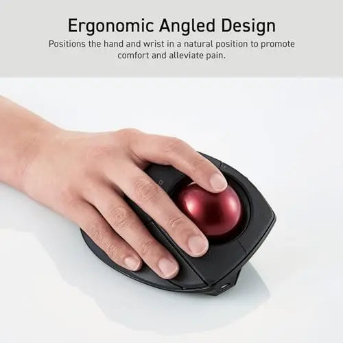 ELECOM DEFT PRO Trackball Mouse – Wired/Wireless/Bluetooth, Ergonomic 8-Button, Red Ball, Windows 11/MacOS