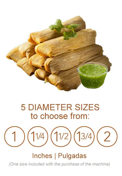 La Tamalera Manual Tamale Machine, 48-50 Tamales/Cycle, 5 Sizes, Made in USA, Floor Model