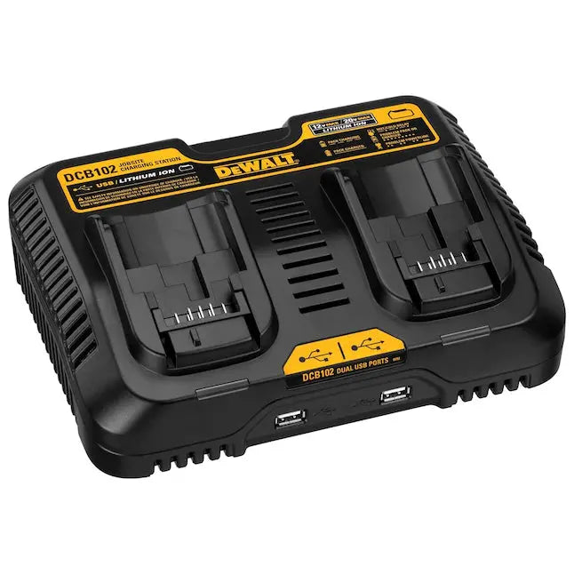 Dual-Voltage (12V/20V) Jobsite Charging Station – Black