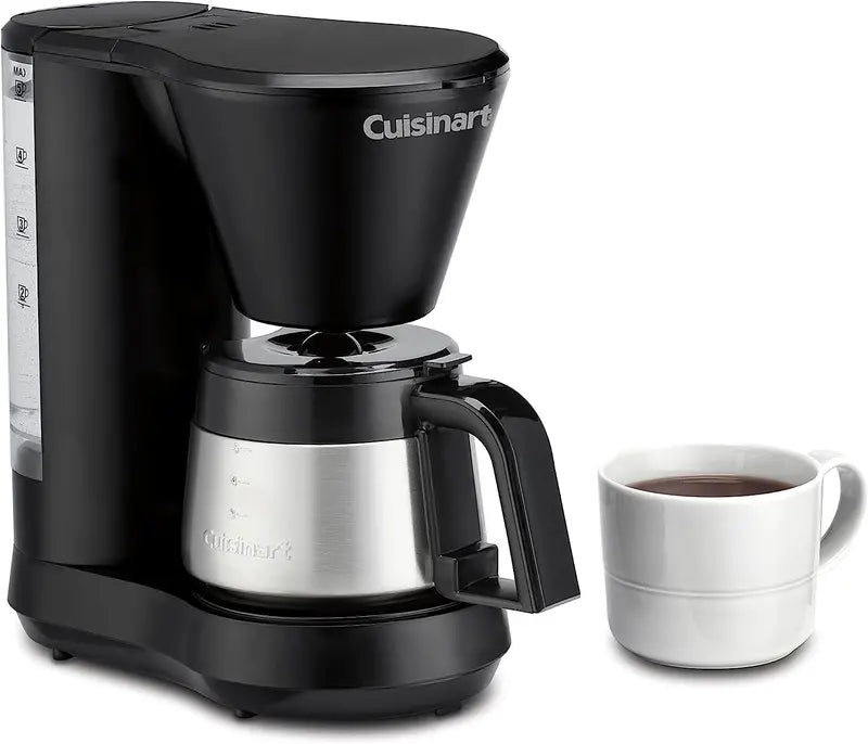 Cuisinart 5-Cup Compact Coffeemaker – Stainless Steel Carafe, Brew-Pause Function, Space-Saving Design