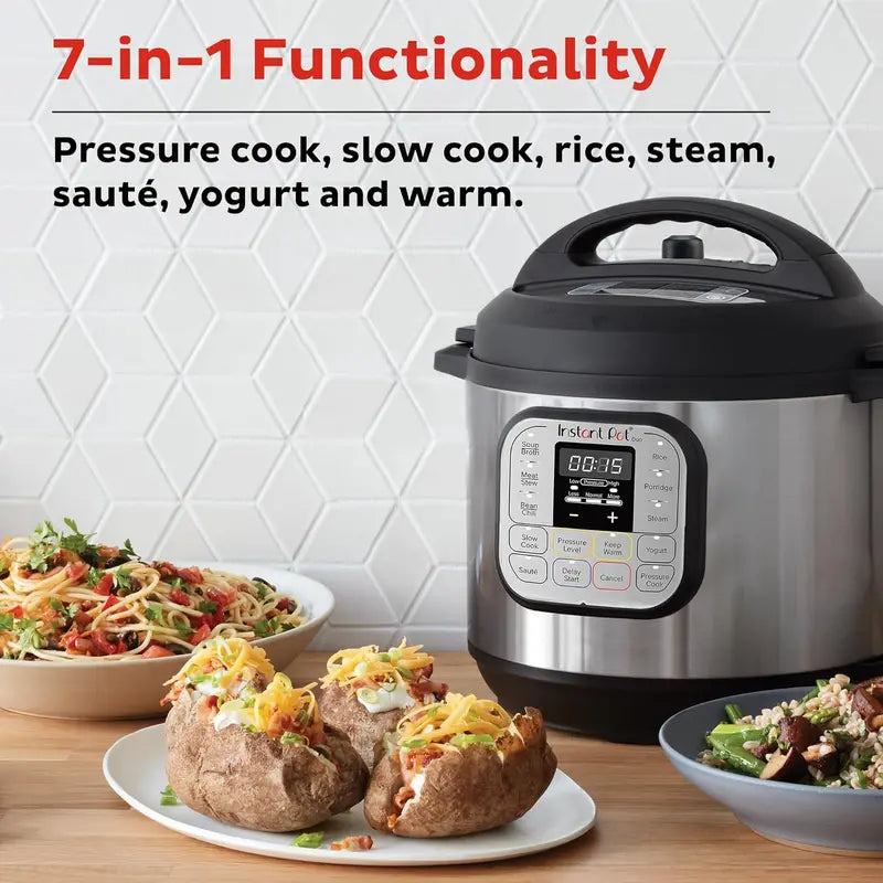 Instant Pot Duo Mini 7-in-1 3-Quart Stainless Steel Pressure Cooker – Free Recipe App, Small Family Size