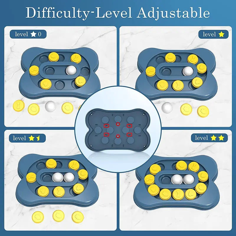 Gewiwss Dog Puzzle ToysDifficulty-Level Adjustable , Interactive Dog Toys for IQ Training and Mental Enrichment, Bone Shape Dog Enrichment Toy Gifts