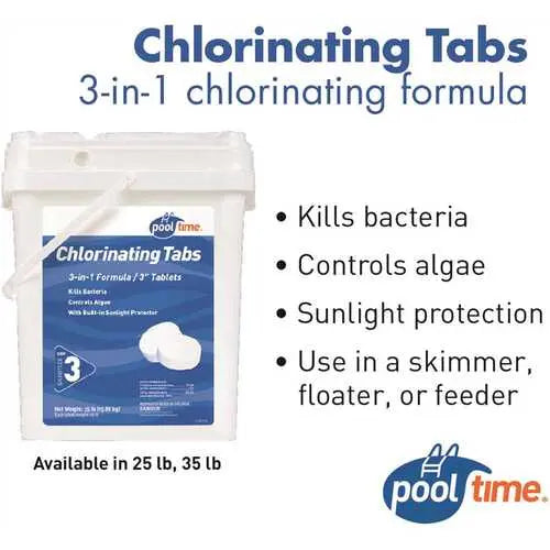 Pool Time Chlorinating Tablets – 35 lb Bulk Pack for Swimming Pools