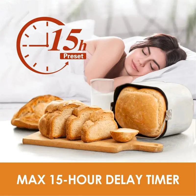 Kitchen in the Box 15-in-1 Bread Maker – Programmable Loaf Sizes & Crust Settings