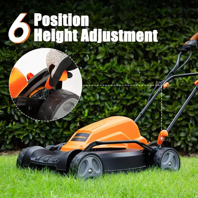 LawnMaster ME1218X.01 19-Inch 12-Amp Corded Electric Lawn Mower – Quiet & Reliable Performance